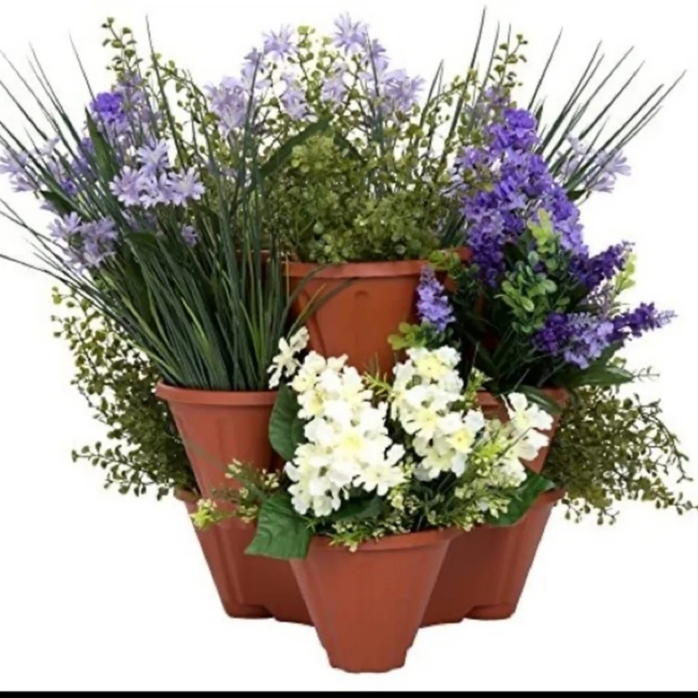 6 Tier Mini Vertical Indoor Outdoor Plastic Herb Garden Stackable Planters - Picture 5 of 5